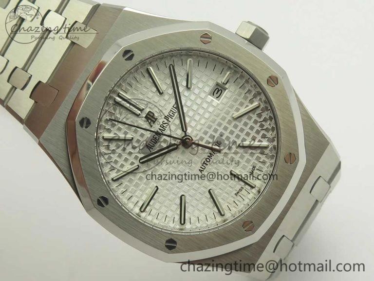 Timeless Royal Oak 41mm 15400 SS OMF 1:1 Best Edition White Dial on SS Bracelet A 4906
