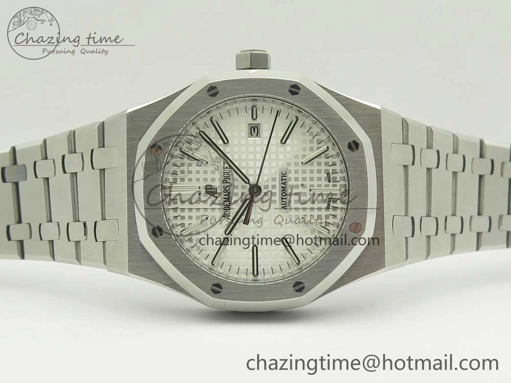 Timeless Royal Oak 41mm 15400 SS OMF 1:1 Best Edition White Dial on SS Bracelet A 4906