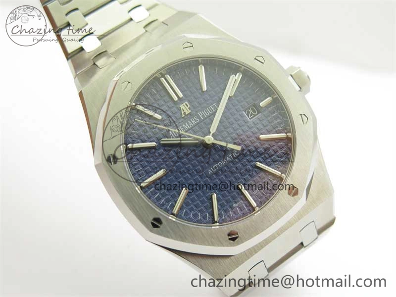 Royal Oak 41mm 15400 SS RSF 1:1 Best Edition Blue Textured Dial on SS Bracelet A3120 Super Clone FreshLook 4790