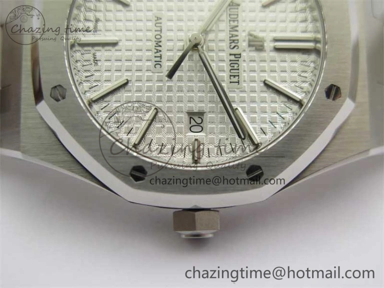 Royal Oak 41mm 15400 SS RSF 1:1 Best Edition White Textured Dial on SS Bracelet A3120 Super Clone BestValue 4791