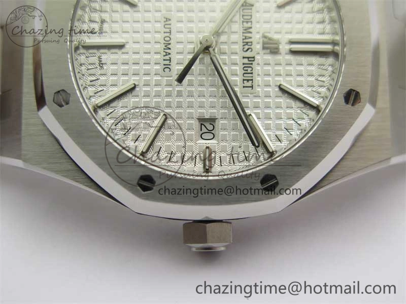 Royal Oak 41mm 15400 SS RSF 1:1 Best Edition White Textured Dial on SS Bracelet A3120 Super Clone BestValue 4791