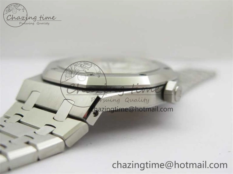 Royal Oak 41mm 15400 SS RSF 1:1 Best Edition White Textured Dial on SS Bracelet A3120 Super Clone BestValue 4791