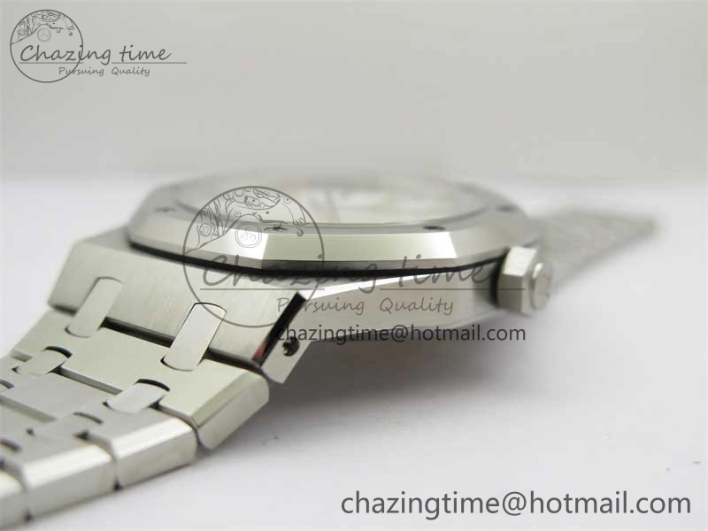 Royal Oak 41mm 15400 SS RSF 1:1 Best Edition White Textured Dial on SS Bracelet A3120 Super Clone BestValue 4791