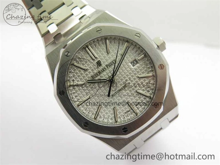 Royal Oak 41mm 15400 SS RSF 1:1 Best Edition White Textured Dial on SS Bracelet A3120 Super Clone BestValue 4791
