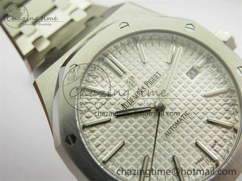 Royal Oak 41mm 15400 SS RSF 1:1 Best Edition White Textured Dial on SS Bracelet A3120 Super Clone BestValue 4791