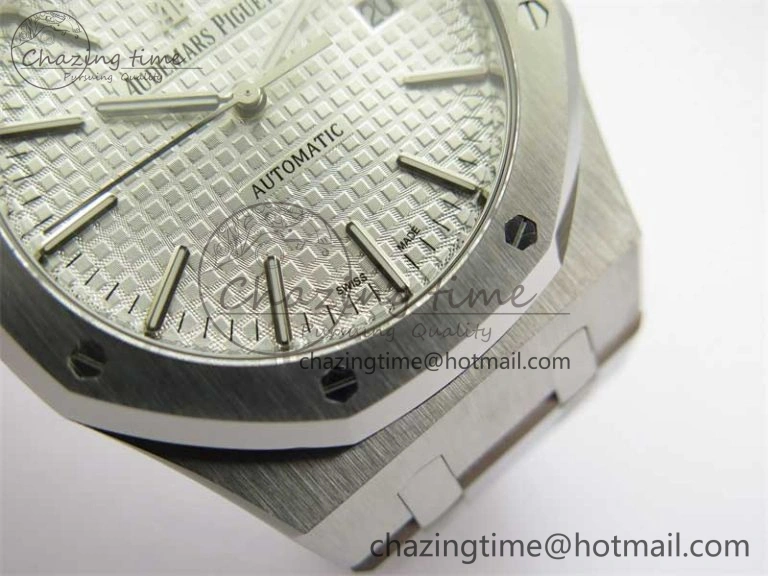 Royal Oak 41mm 15400 SS RSF 1:1 Best Edition White Textured Dial on SS Bracelet A3120 Super Clone BestValue 4791