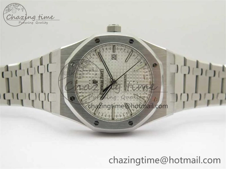 Royal Oak 41mm 15400 SS RSF 1:1 Best Edition White Textured Dial on SS Bracelet A3120 Super Clone BestValue 4791