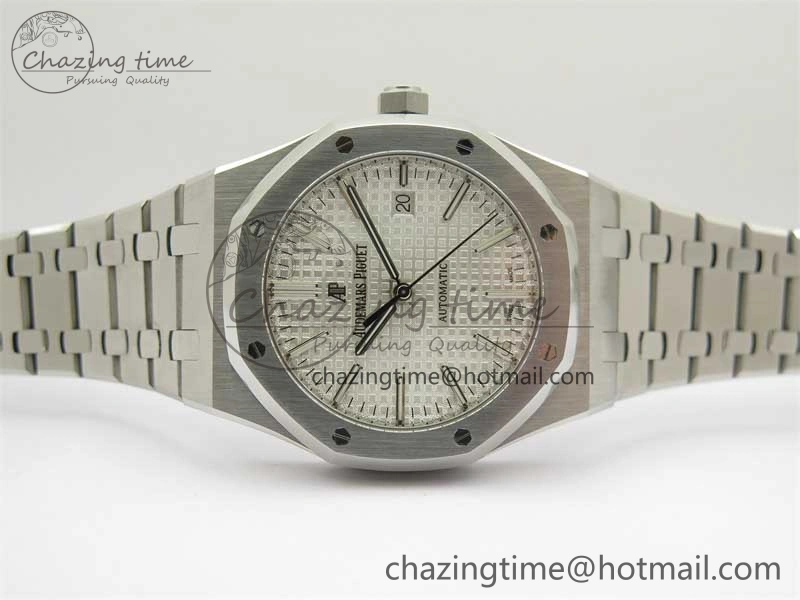 Royal Oak 41mm 15400 SS RSF 1:1 Best Edition White Textured Dial on SS Bracelet A3120 Super Clone BestValue 4791