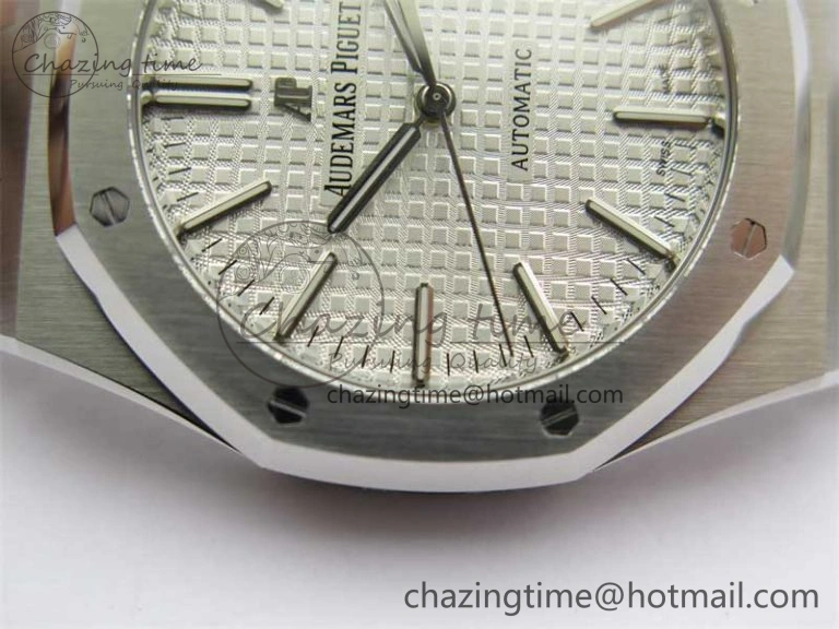 Royal Oak 41mm 15400 SS RSF 1:1 Best Edition White Textured Dial on SS Bracelet A3120 Super Clone BestValue 4791