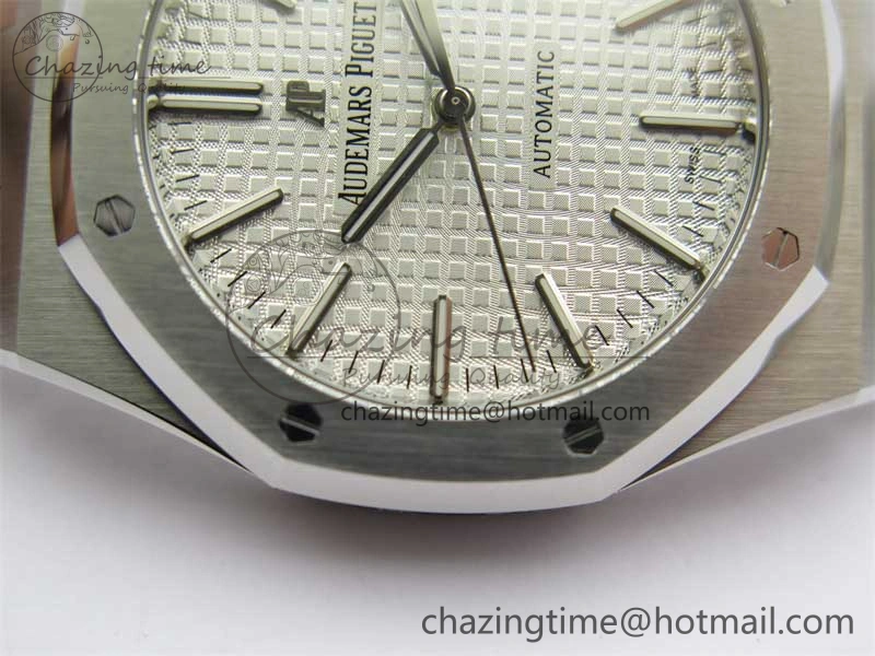 Royal Oak 41mm 15400 SS RSF 1:1 Best Edition White Textured Dial on SS Bracelet A3120 Super Clone BestValue 4791