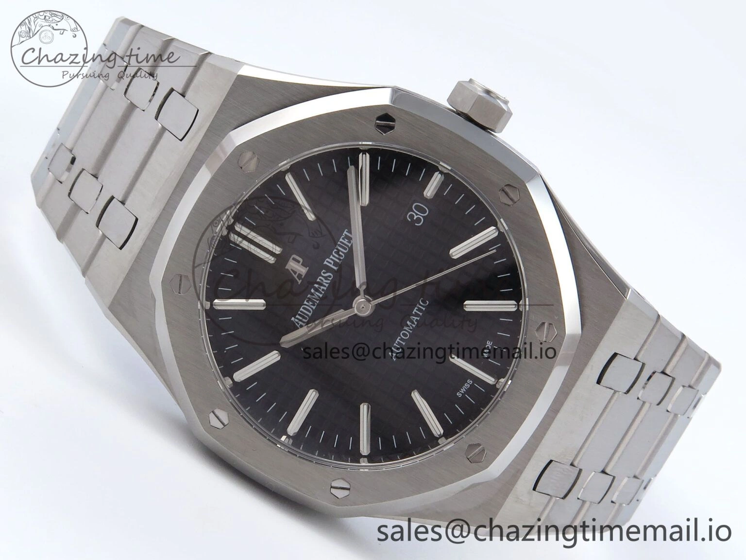 Royal Oak 41mm 15400 SS TKF 1:1 Best Edition Black Dial on SS Bracelet SA4302 Super Clone UrbanStyle 4304