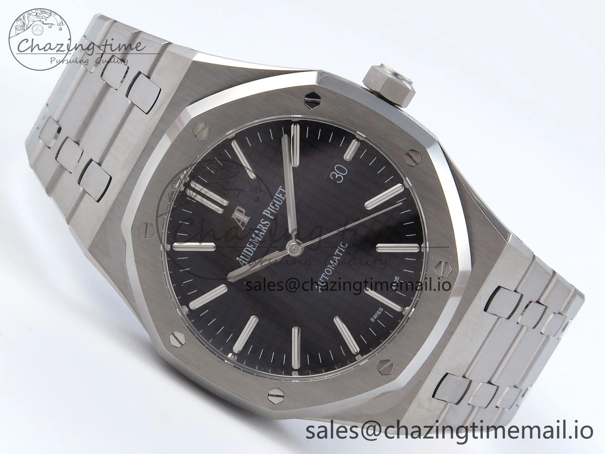 Royal Oak 41mm 15400 SS TKF 1:1 Best Edition Black Dial on SS Bracelet SA4302 Super Clone UrbanStyle 4304