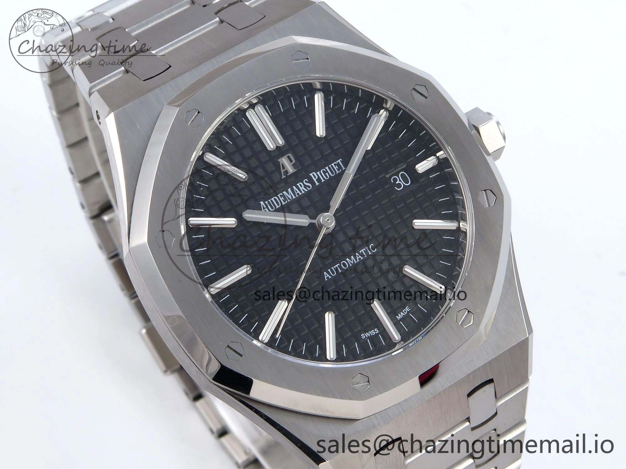 Royal Oak 41mm 15400 SS TKF 1:1 Best Edition Black Dial on SS Bracelet SA4302 Super Clone UrbanStyle 4304