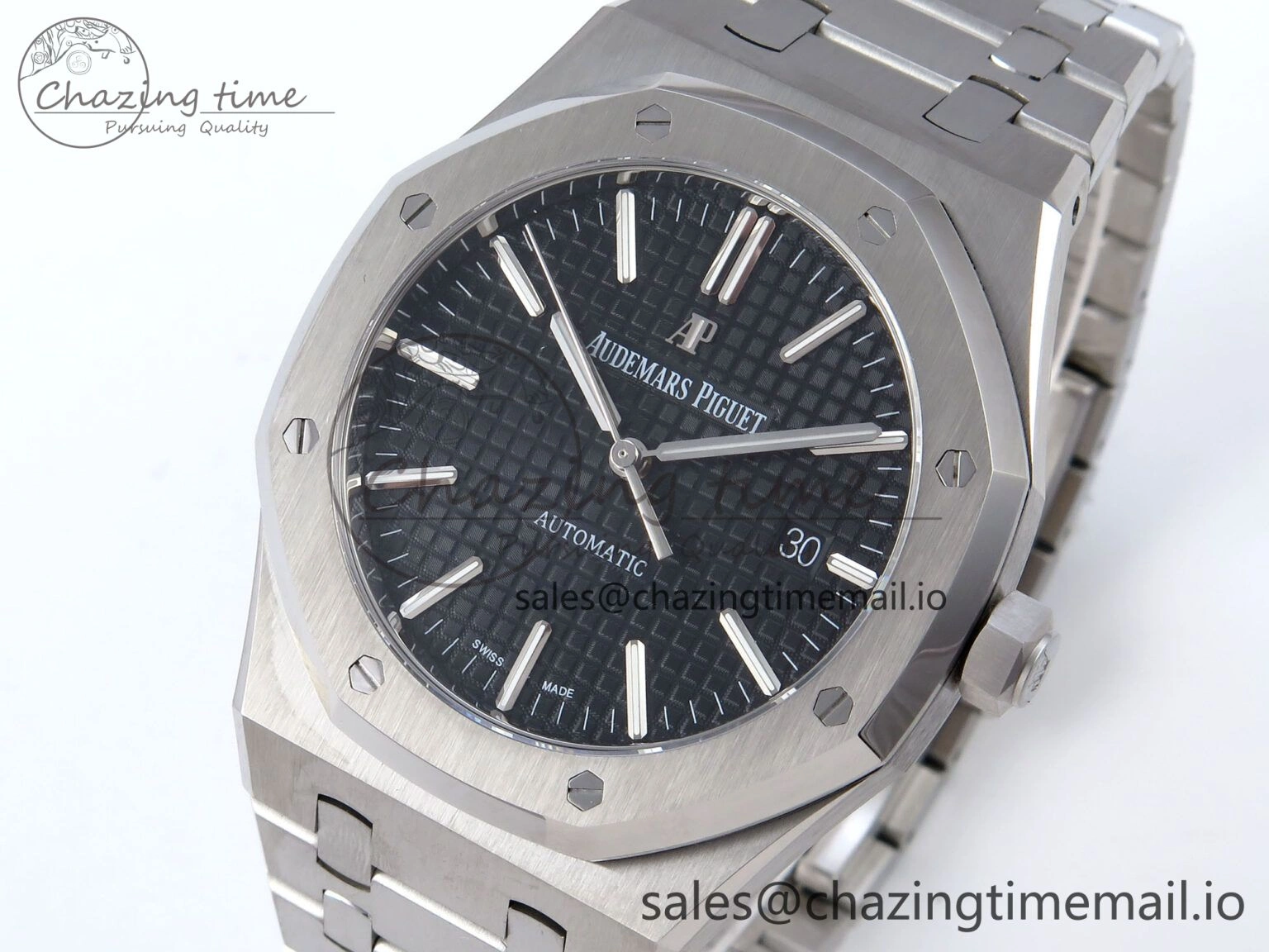 Royal Oak 41mm 15400 SS TKF 1:1 Best Edition Black Dial on SS Bracelet SA4302 Super Clone UrbanStyle 4304