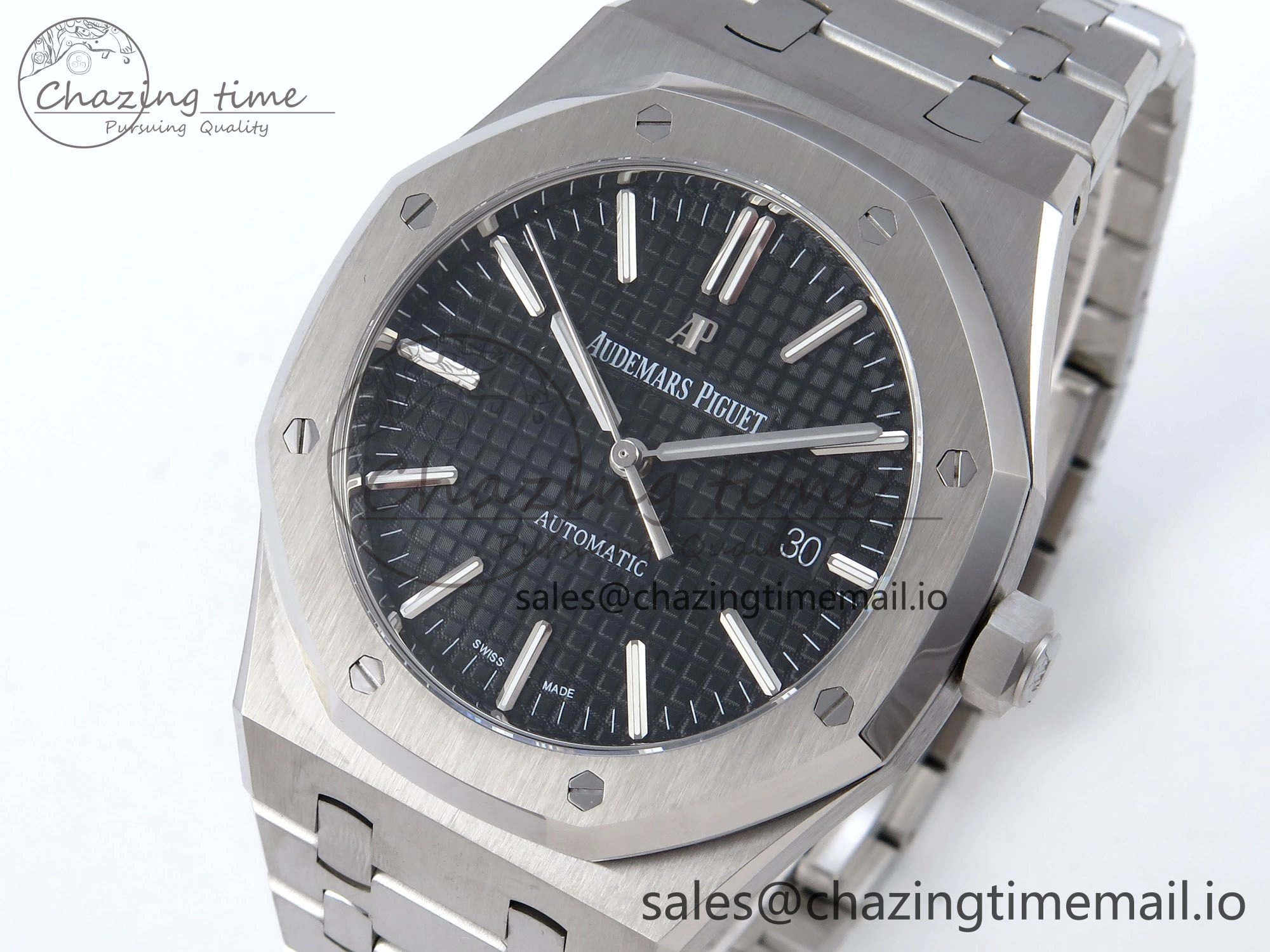 Royal Oak 41mm 15400 SS TKF 1:1 Best Edition Black Dial on SS Bracelet SA4302 Super Clone UrbanStyle 4304