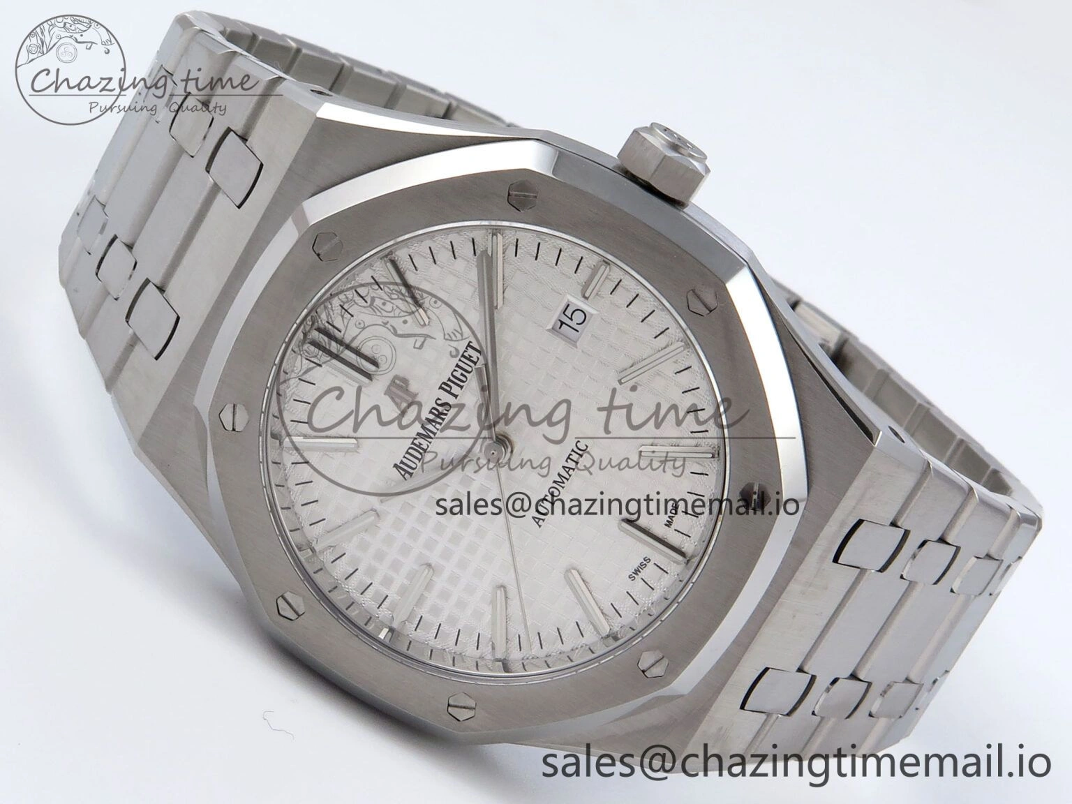 Royal Oak 41mm 15400 SS TKF 1:1 Best Edition White Dial on SS Bracelet SA4302 Super Clone FreshLook 4303