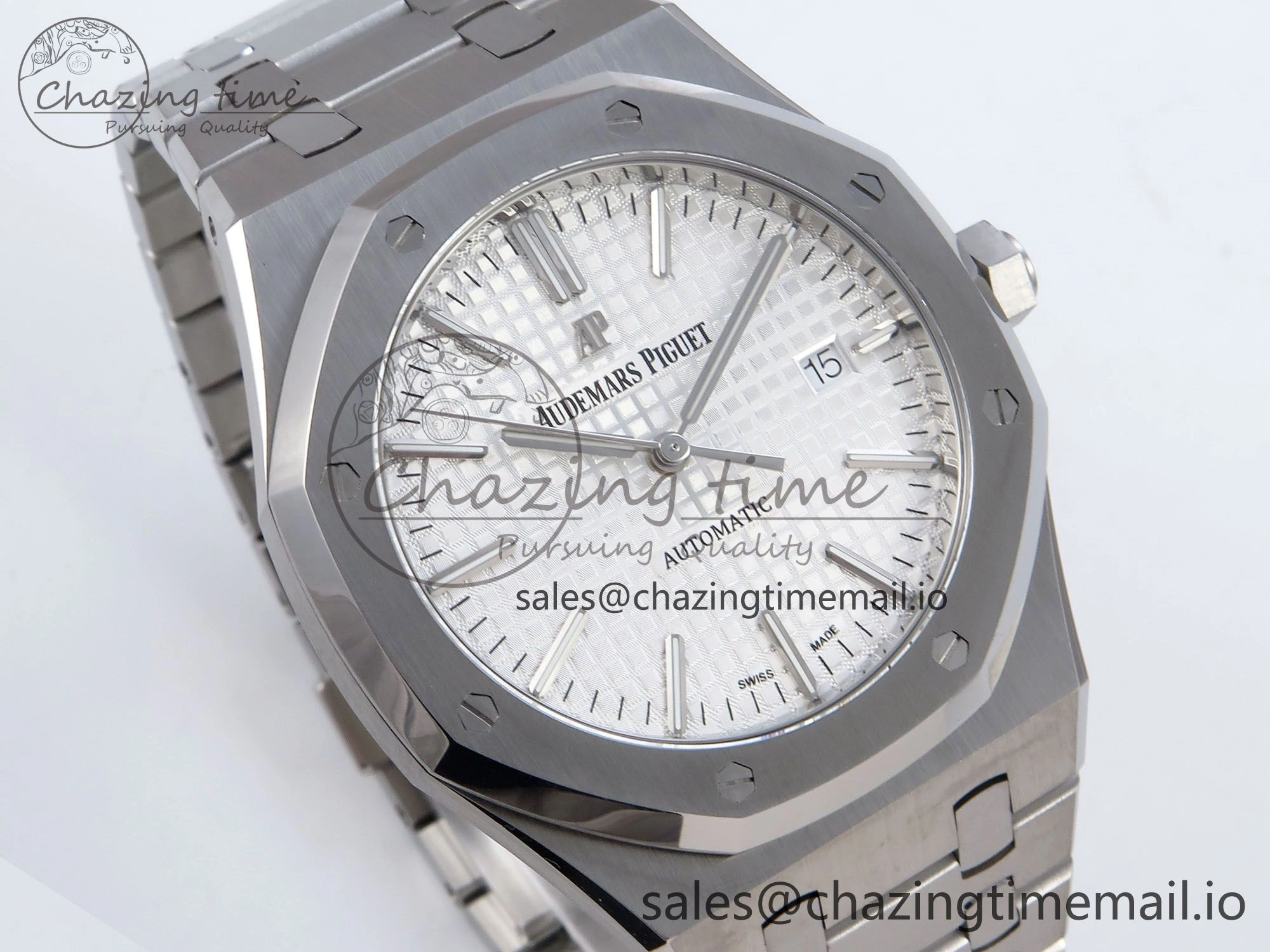 Royal Oak 41mm 15400 SS TKF 1:1 Best Edition White Dial on SS Bracelet SA4302 Super Clone FreshLook 4303