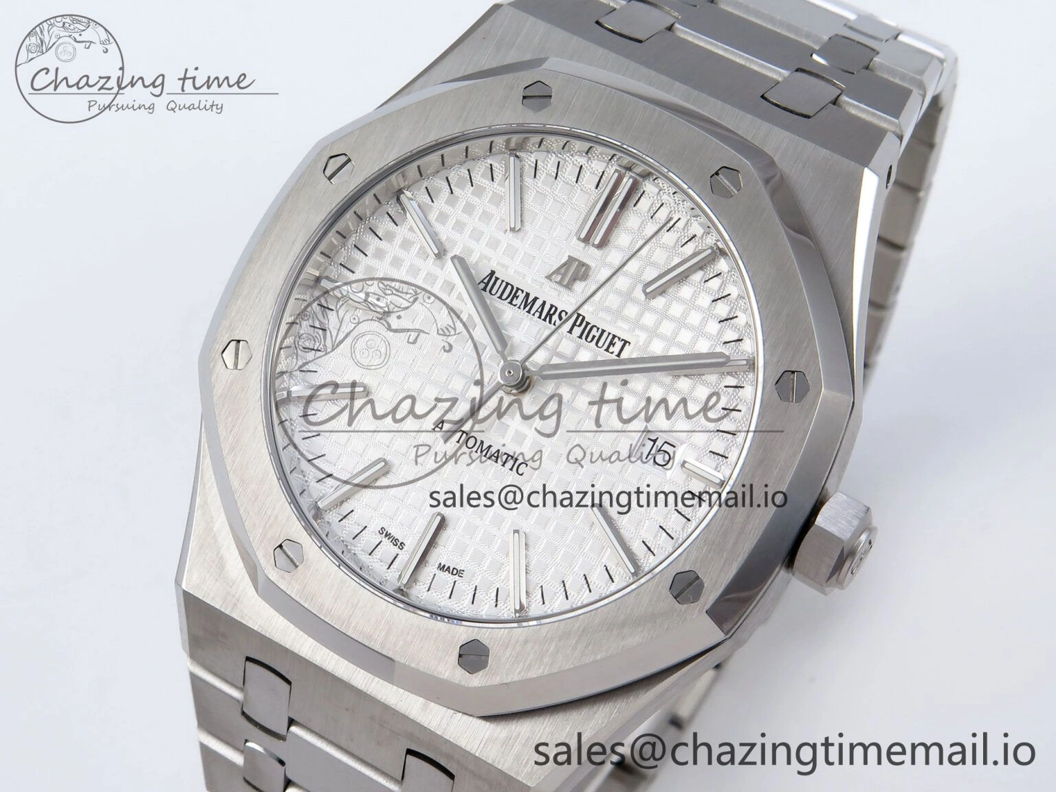 Royal Oak 41mm 15400 SS TKF 1:1 Best Edition White Dial on SS Bracelet SA4302 Super Clone FreshLook 4303