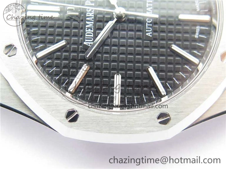 Royal Oak 41mm 15400 SS Z+F 1:1 Best Edition Black Textured Dial on SS Bracelet A3120 (Free Box) Classic 4864