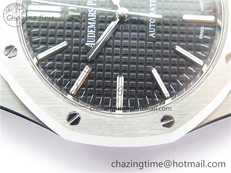 Royal Oak 41mm 15400 SS Z+F 1:1 Best Edition Black Textured Dial on SS Bracelet A3120 (Free Box) Classic 4864