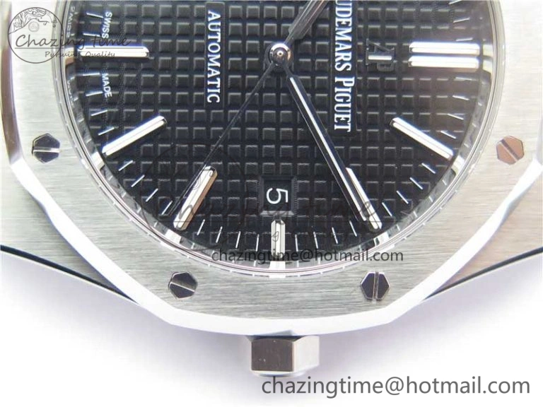Royal Oak 41mm 15400 SS Z+F 1:1 Best Edition Black Textured Dial on SS Bracelet A3120 (Free Box) Classic 4864