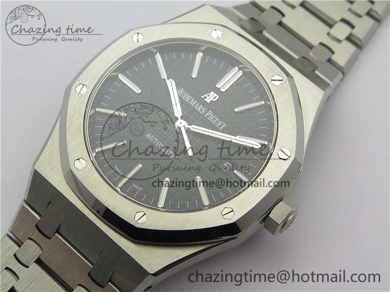 Royal Oak 41mm 15400 SS Z+F 1:1 Best Edition Black Textured Dial on SS Bracelet A3120 (Free Box) Classic 4864