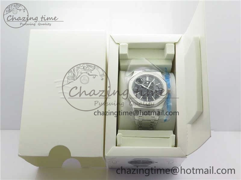 Royal Oak 41mm 15400 SS Z+F 1:1 Best Edition Black Textured Dial on SS Bracelet A3120 (Free Box) Classic 4864