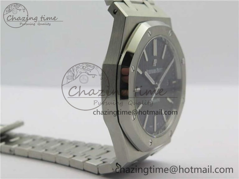 Royal Oak 41mm 15400 SS Z+F 1:1 Best Edition Black Textured Dial on SS Bracelet A3120 (Free Box) Classic 4864