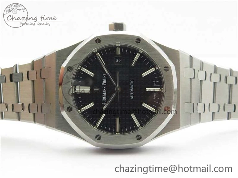 Royal Oak 41mm 15400 SS Z+F 1:1 Best Edition Black Textured Dial on SS Bracelet A3120 (Free Box) Classic 4864
