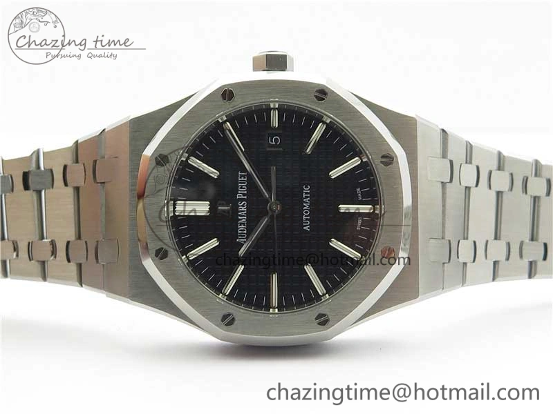 Royal Oak 41mm 15400 SS Z+F 1:1 Best Edition Black Textured Dial on SS Bracelet A3120 (Free Box) Classic 4864