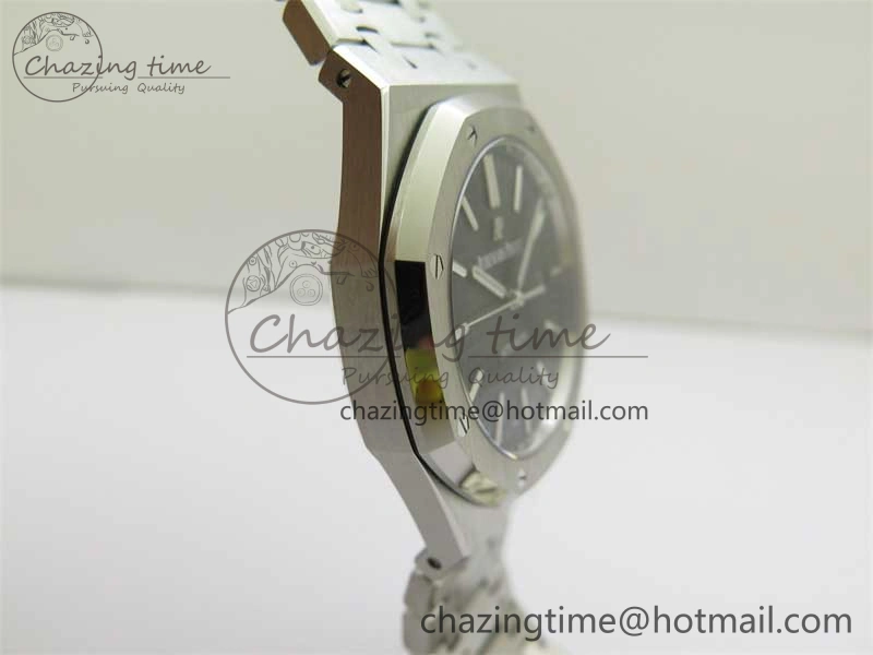 Royal Oak 41mm 15400 SS ZF 1:1 Best Edition Black Textured Dial on SS Bracelet SA3120 Super Clone Elegant 4814
