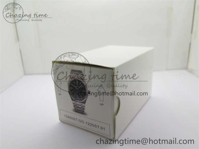 Royal Oak 41mm 15400 SS ZF 1:1 Best Edition Black Textured Dial on SS Bracelet SA3120 Super Clone Elegant 4814