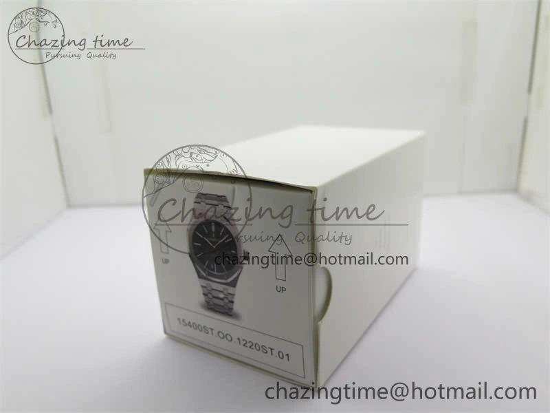 Royal Oak 41mm 15400 SS ZF 1:1 Best Edition Black Textured Dial on SS Bracelet SA3120 Super Clone Elegant 4814