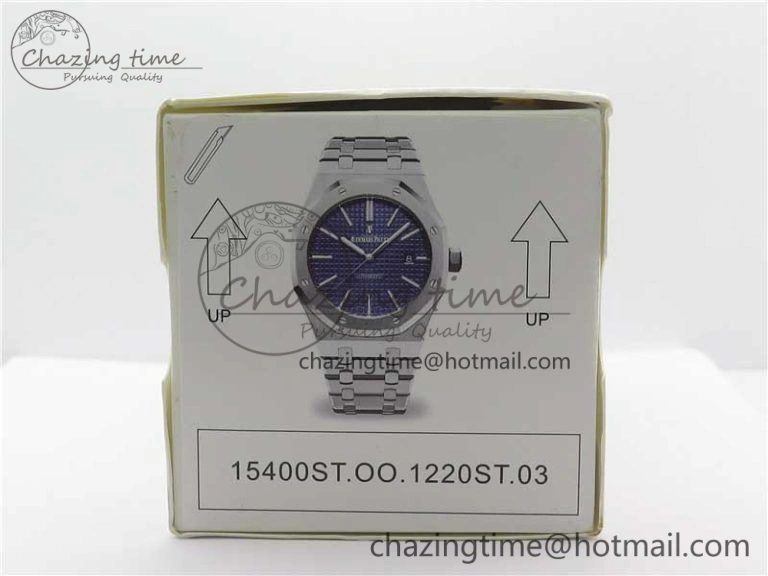 Practical Royal Oak 41mm 15400 SS Z+F 1:1 Best Edition Blue Textured Dial on SS Bracelet A3120 (Free Box) 4873