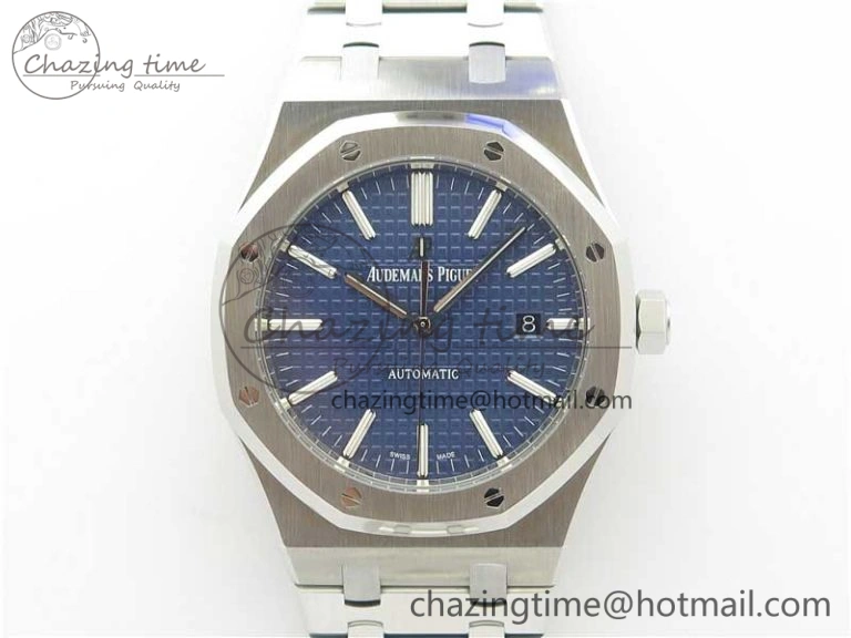 Practical Royal Oak 41mm 15400 SS Z+F 1:1 Best Edition Blue Textured Dial on SS Bracelet A3120 (Free Box) 4873