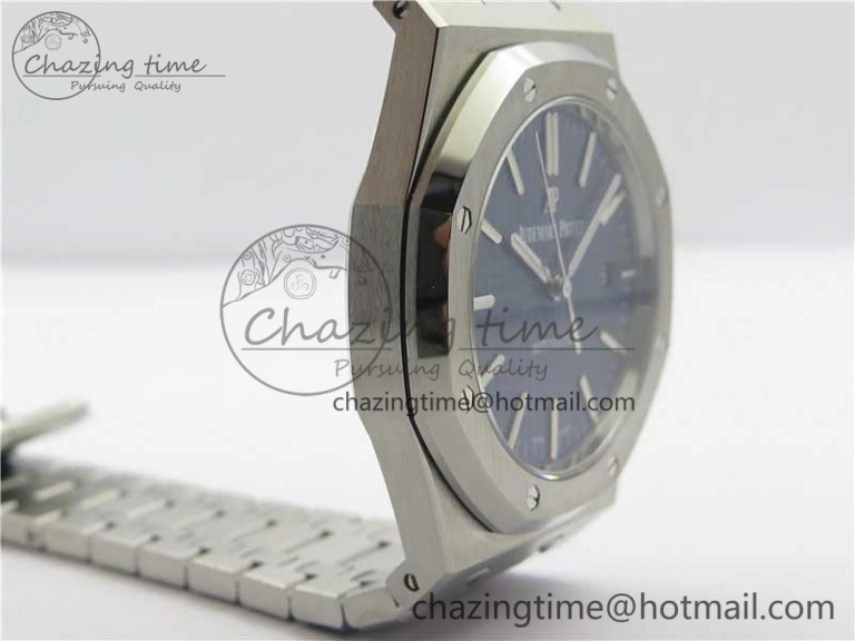 Practical Royal Oak 41mm 15400 SS Z+F 1:1 Best Edition Blue Textured Dial on SS Bracelet A3120 (Free Box) 4873