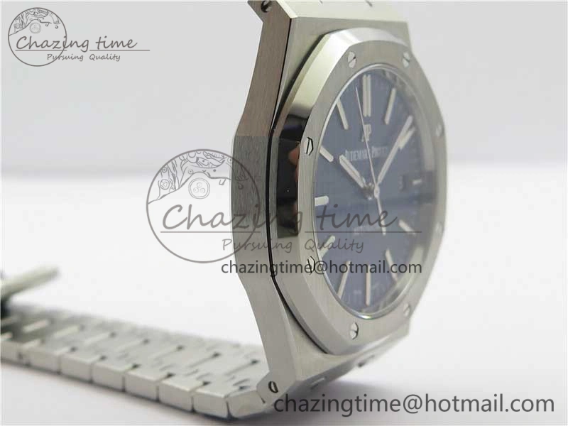 Practical Royal Oak 41mm 15400 SS Z+F 1:1 Best Edition Blue Textured Dial on SS Bracelet A3120 (Free Box) 4873