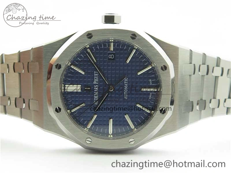 Practical Royal Oak 41mm 15400 SS Z+F 1:1 Best Edition Blue Textured Dial on SS Bracelet A3120 (Free Box) 4873