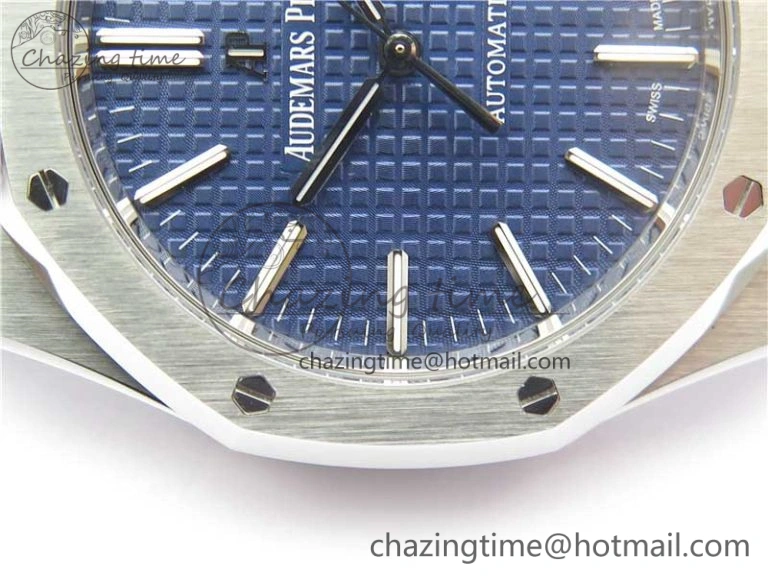 Practical Royal Oak 41mm 15400 SS Z+F 1:1 Best Edition Blue Textured Dial on SS Bracelet A3120 (Free Box) 4873