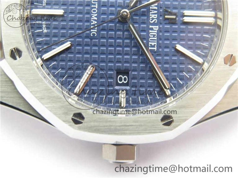 Practical Royal Oak 41mm 15400 SS Z+F 1:1 Best Edition Blue Textured Dial on SS Bracelet A3120 (Free Box) 4873