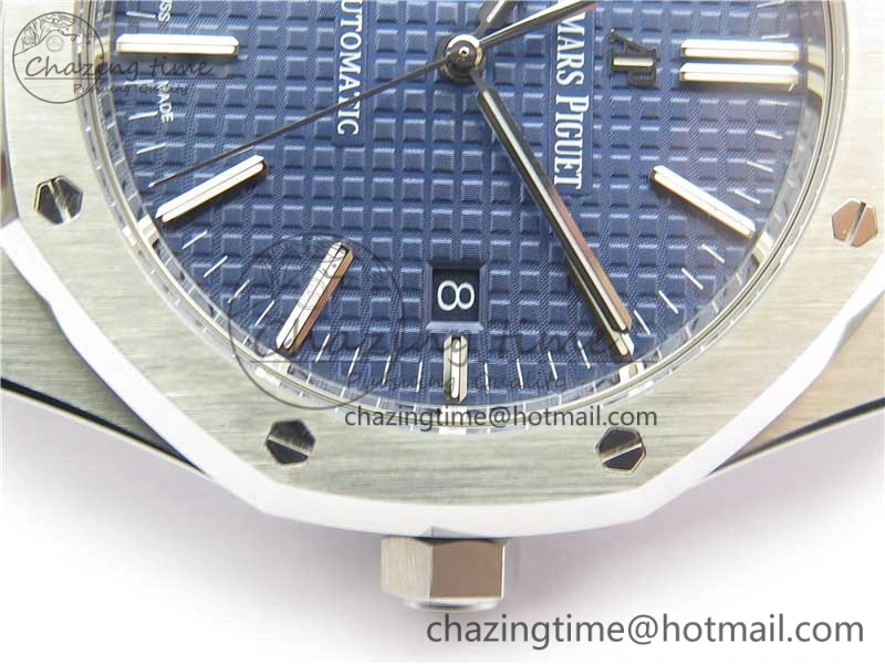 Practical Royal Oak 41mm 15400 SS Z+F 1:1 Best Edition Blue Textured Dial on SS Bracelet A3120 (Free Box) 4873
