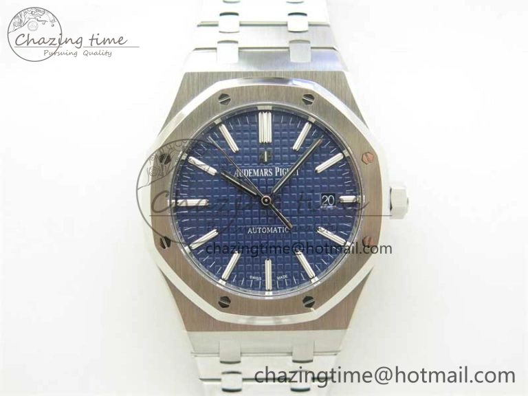 Resilient Royal Oak 41mm 15400 SS ZF 1:1 Best Edition Blue Textured Dial on SS Bracelet SA3120 Super Clone 4811
