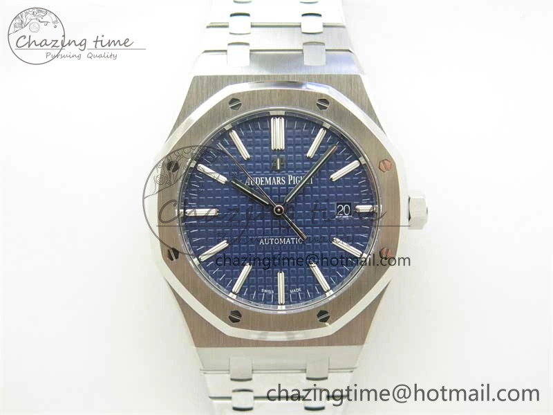Resilient Royal Oak 41mm 15400 SS ZF 1:1 Best Edition Blue Textured Dial on SS Bracelet SA3120 Super Clone 4811