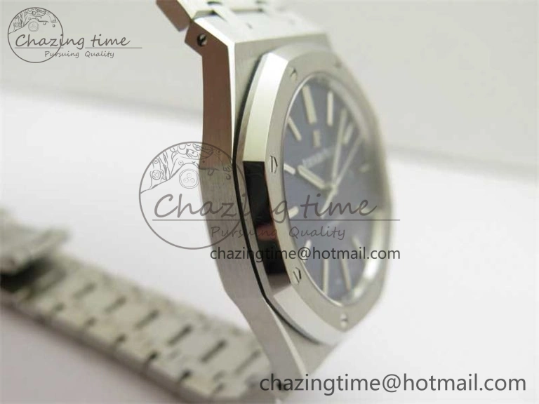 Resilient Royal Oak 41mm 15400 SS ZF 1:1 Best Edition Blue Textured Dial on SS Bracelet SA3120 Super Clone 4811