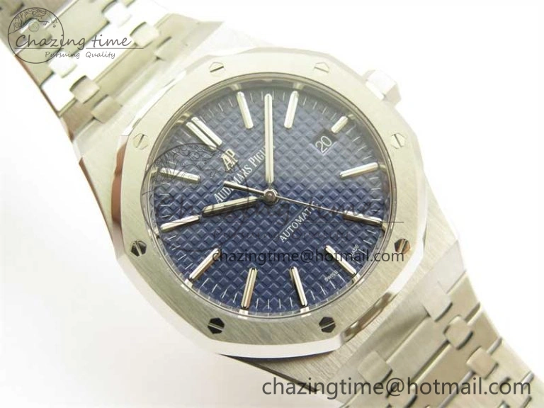 Resilient Royal Oak 41mm 15400 SS ZF 1:1 Best Edition Blue Textured Dial on SS Bracelet SA3120 Super Clone 4811