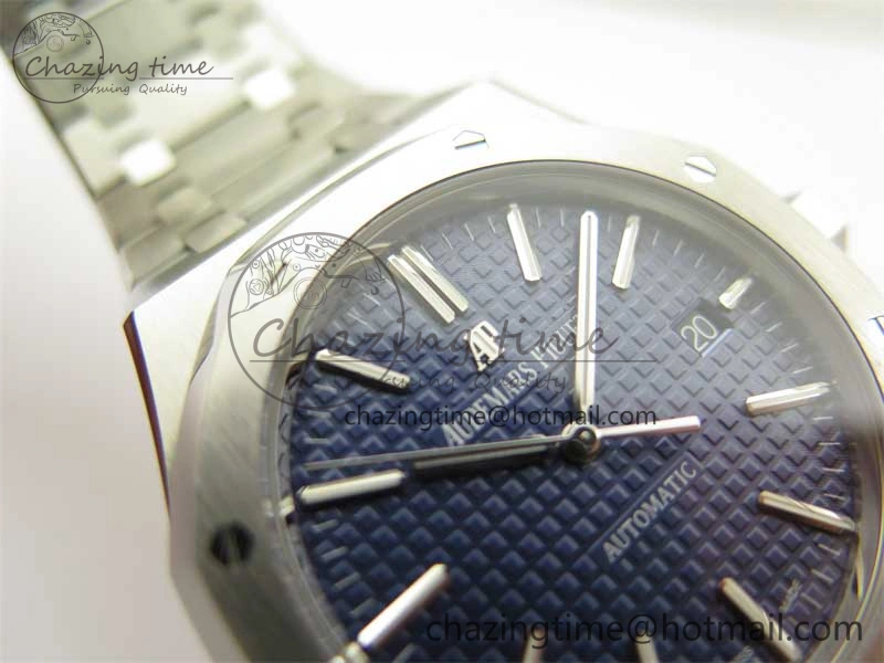Resilient Royal Oak 41mm 15400 SS ZF 1:1 Best Edition Blue Textured Dial on SS Bracelet SA3120 Super Clone 4811