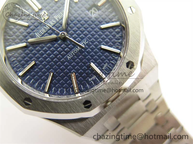 Resilient Royal Oak 41mm 15400 SS ZF 1:1 Best Edition Blue Textured Dial on SS Bracelet SA3120 Super Clone 4811
