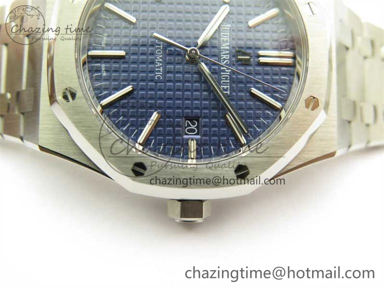 Resilient Royal Oak 41mm 15400 SS ZF 1:1 Best Edition Blue Textured Dial on SS Bracelet SA3120 Super Clone 4811