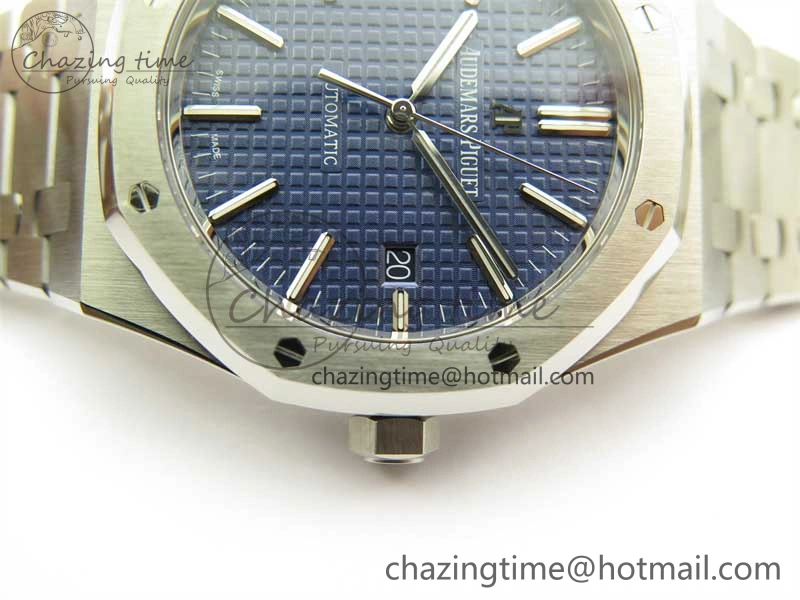 Resilient Royal Oak 41mm 15400 SS ZF 1:1 Best Edition Blue Textured Dial on SS Bracelet SA3120 Super Clone 4811