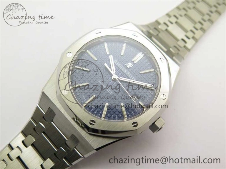 Resilient Royal Oak 41mm 15400 SS ZF 1:1 Best Edition Blue Textured Dial on SS Bracelet SA3120 Super Clone 4811